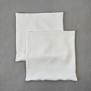 Piu Belle Throw Pillow Shams (2) 20x20 White‎ Cotton Textured Decorative